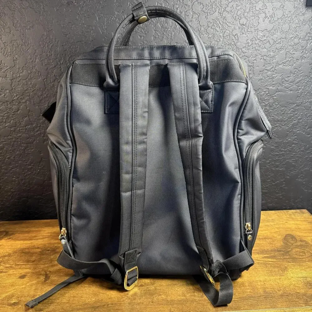 Idaho Jones Black Matrix Diaper Bag Backpack Large Multi-Functional Pockets